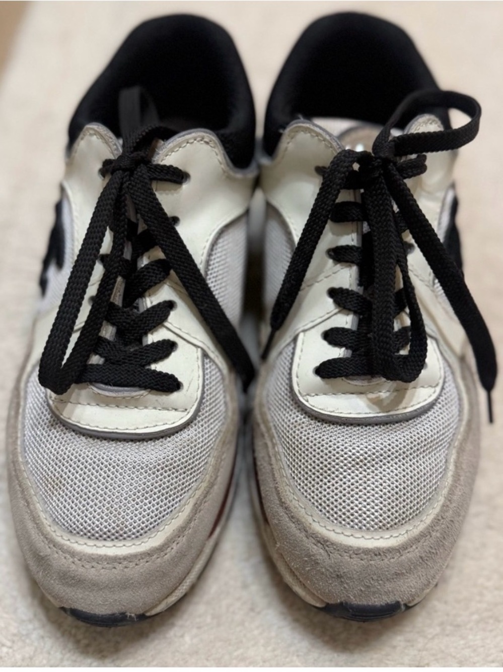 CHANEL Cream Black and Red Logo Women’s Sneakers - Picture 5 of 5